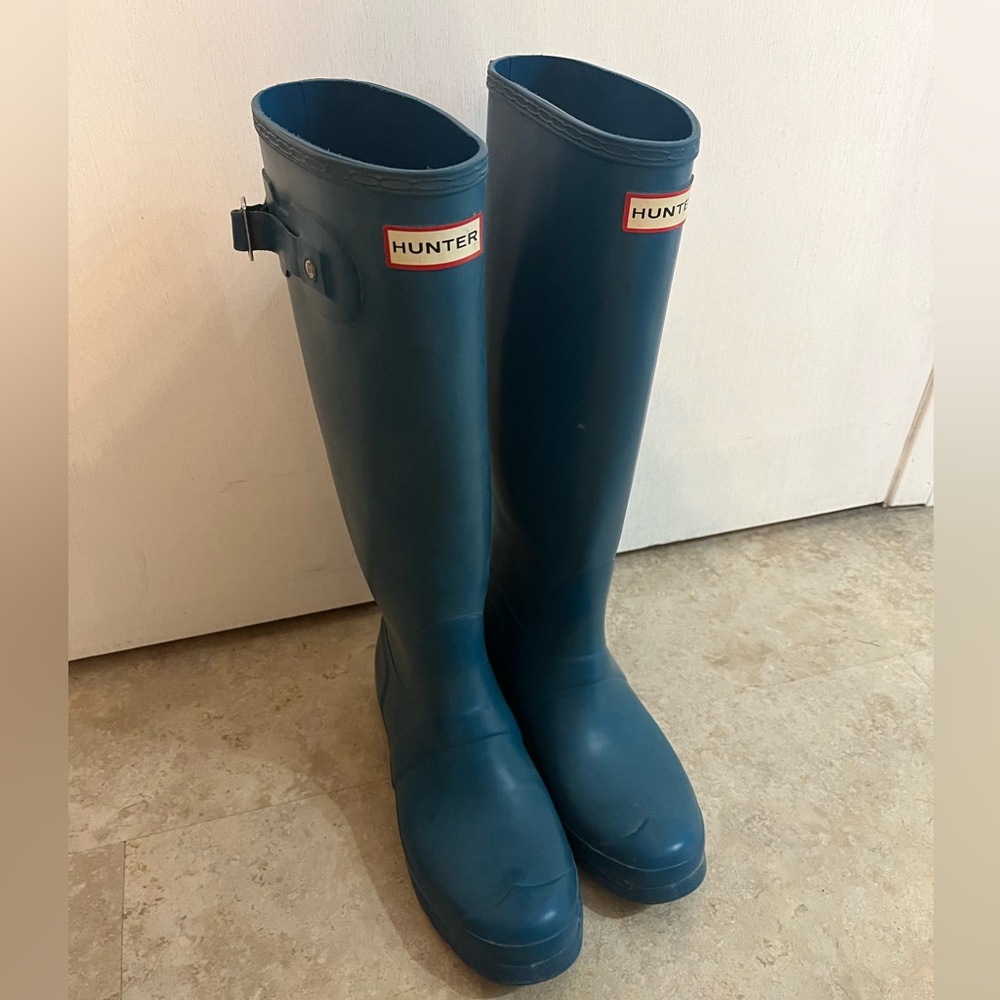 Hunter Teal Knee-High Rain Boots